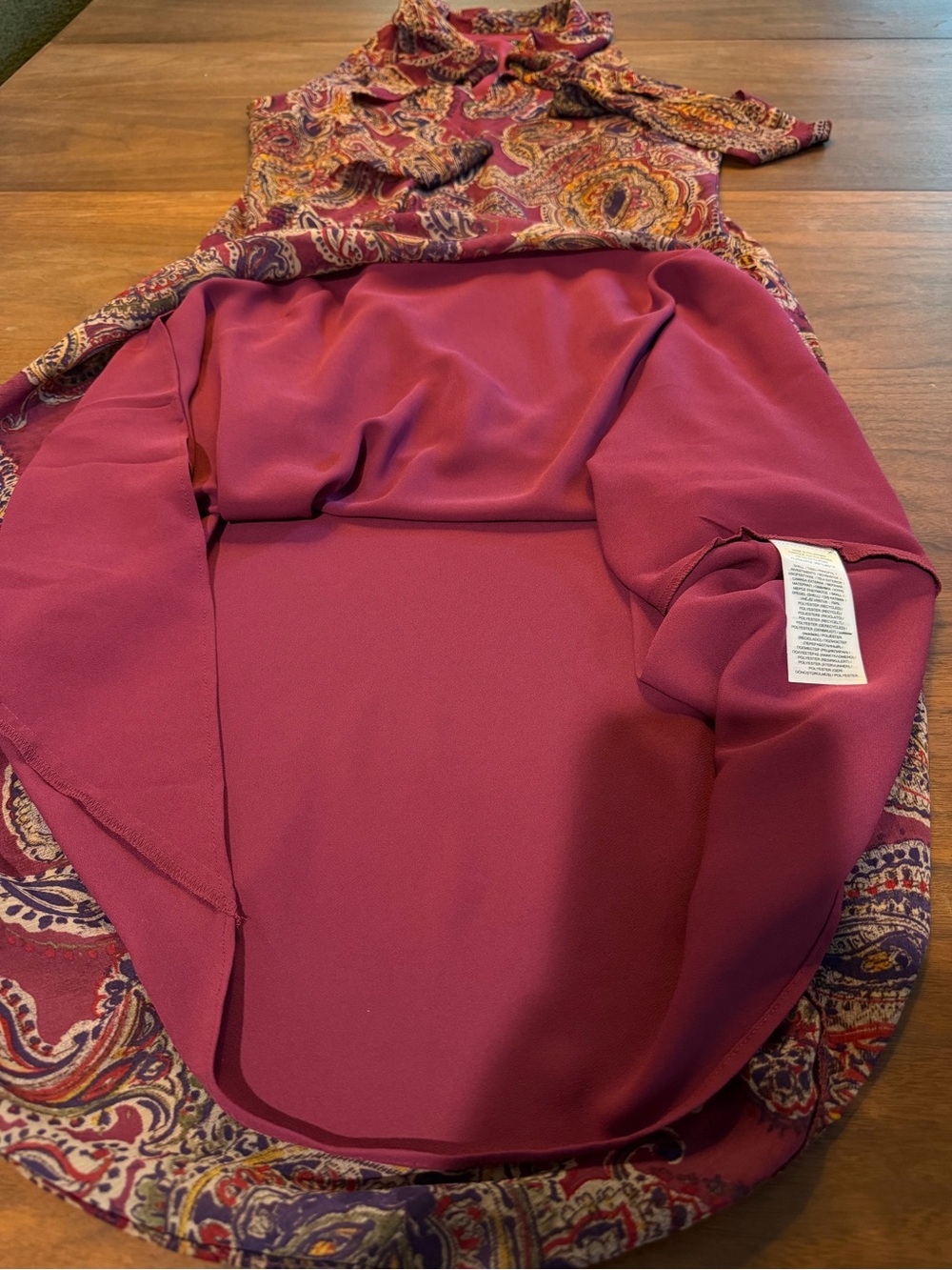 LAUREN Ralph Lauren Paisley Tie-Neck V-Neck Sleeveless Shift Dress, Size 12 - Picture 12 of 16